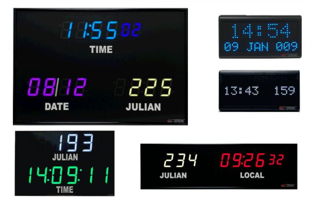 BRG Julian Date Clock displaying the sequential day of the year alongside standard time
