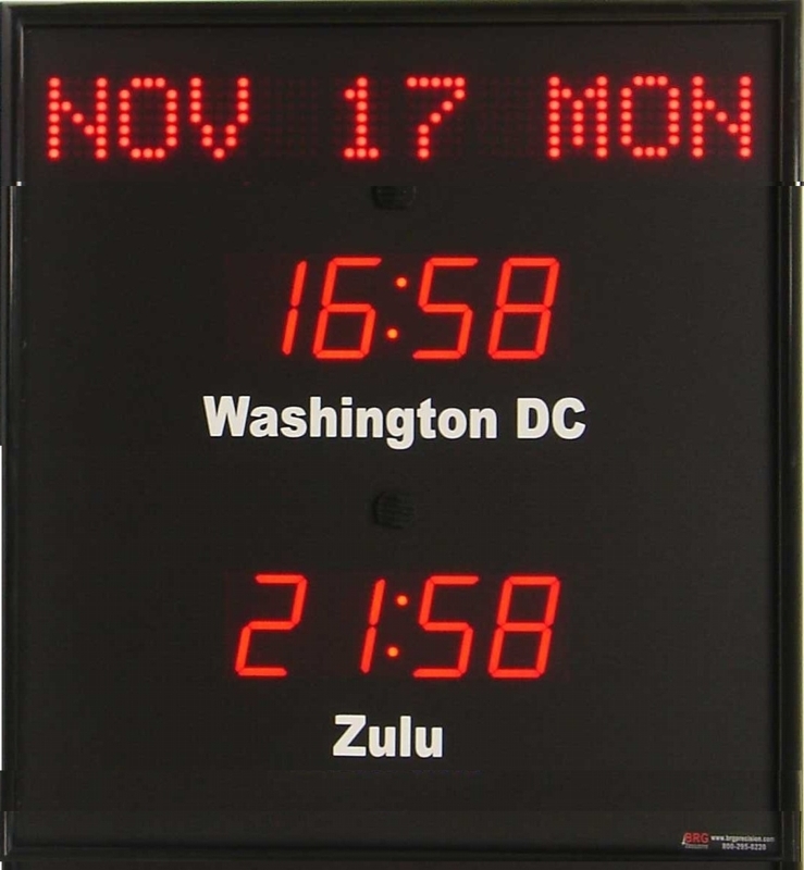 BRG Style 368 - Fixed Zone Vertical Time Zone Clock